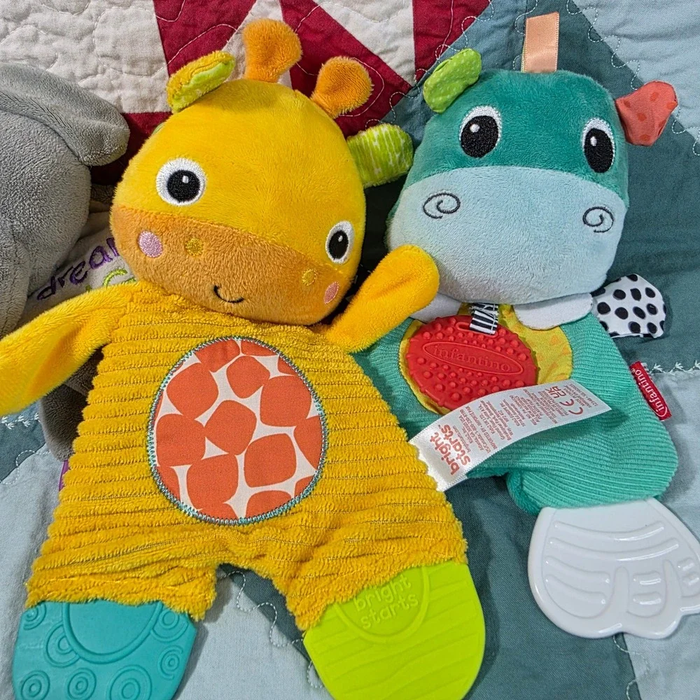 Bright Starts Nuby Infantino Baby Sensory Toy Lot Multi Teething Crinkle Plush